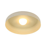 LightfixturesUAE-LED Cream Style Minimalist Khaki Matte Shallow Pan Semi Flush Mount-Ceiling Lights-Khaki-
