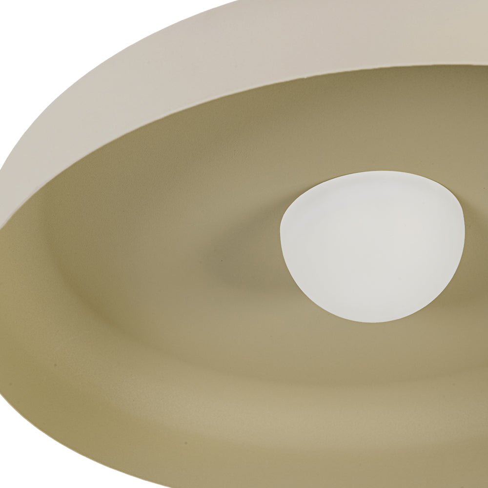 LightfixturesUAE-LED Cream Style Minimalist Khaki Matte Shallow Pan Semi Flush Mount-Ceiling Lights-Khaki-