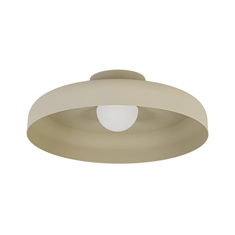 LightfixturesUAE-LED Cream Style Minimalist Khaki Matte Shallow Pan Semi Flush Mount-Ceiling Lights-Khaki-