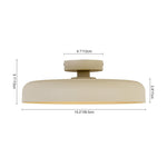 LightfixturesUAE-LED Cream Style Minimalist Khaki Matte Shallow Pan Semi Flush Mount-Ceiling Lights-Khaki-