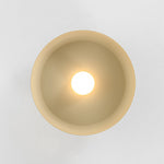 LightfixturesUAE-LED Cream Style Minimalist Khaki Matte Shallow Pan Semi Flush Mount-Ceiling Lights-Khaki-