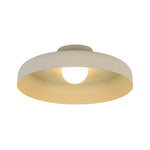 LightfixturesUAE-LED Cream Style Minimalist Khaki Matte Shallow Pan Semi Flush Mount-Ceiling Lights-Khaki-