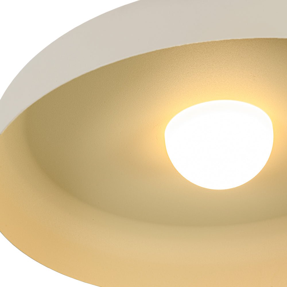 LightfixturesUAE-LED Cream Style Minimalist Khaki Matte Shallow Pan Semi Flush Mount-Ceiling Lights-Khaki-