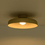 LightfixturesUAE-LED Cream Style Minimalist Khaki Matte Shallow Pan Semi Flush Mount-Ceiling Lights-Khaki-