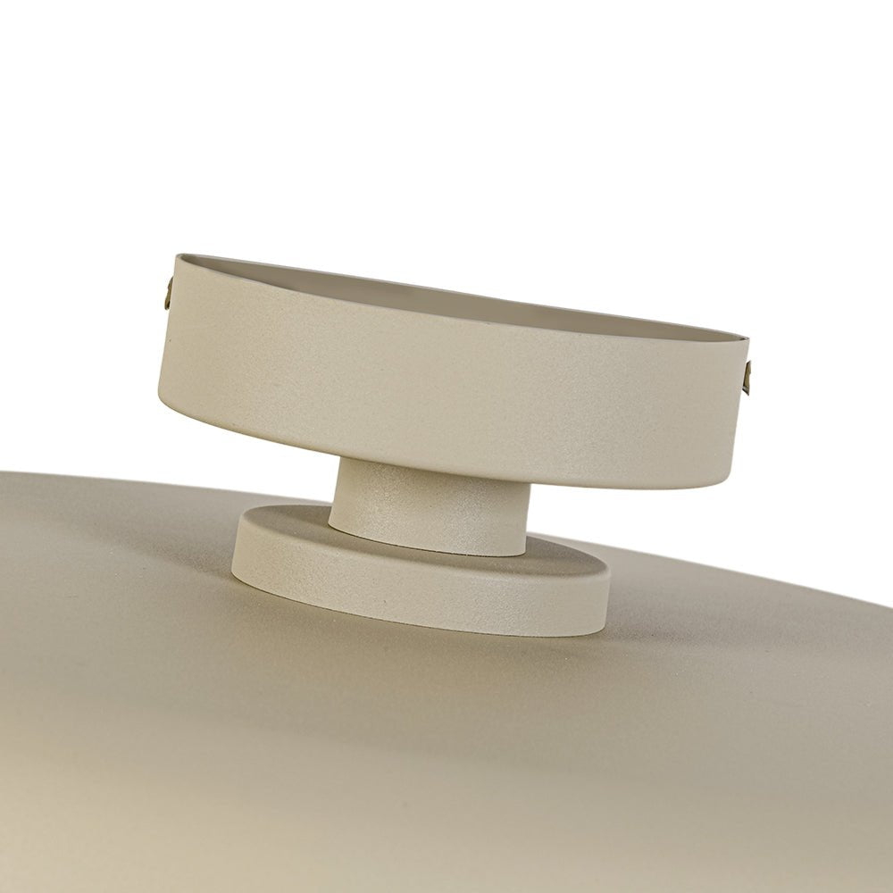 LightfixturesUAE-LED Cream Style Minimalist Khaki Matte Shallow Pan Semi Flush Mount-Ceiling Lights-Khaki-
