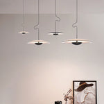 LightfixturesUAE-LED Danish Nordic Linear Saucer Pendant Light for Dining room-Pendant Lights-Black-