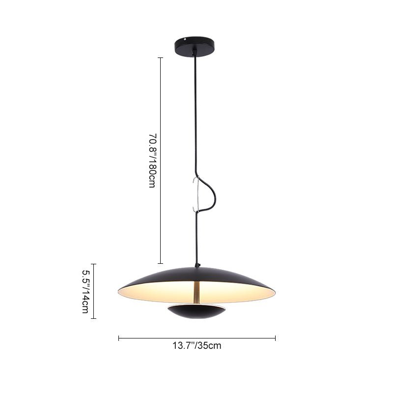 LightfixturesUAE-LED Danish Nordic Linear Saucer Pendant Light for Dining room-Pendant Lights-Black-