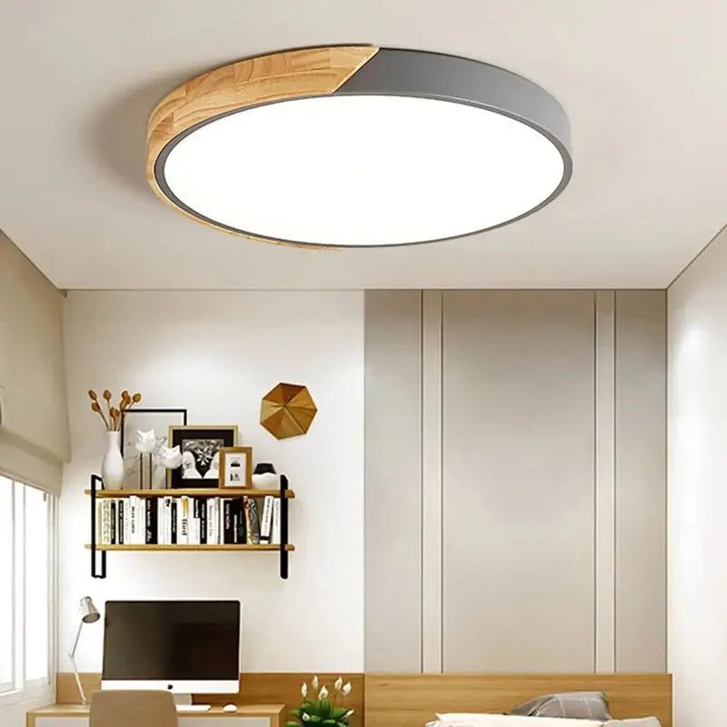 LightfixturesUAE-LED Dimmable With Remote Control Round Flush Mount Ceiling Light-Ceiling Lights-Grey-30cm