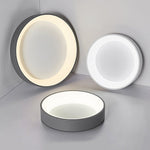LightfixturesUAE-LED Minimalist Flush Mount Round Large Metal Flush Mount-Ceiling Lights-Grey-Warm White