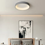LightfixturesUAE-LED Minimalist Flush Mount Round Large Metal Flush Mount-Ceiling Lights-White-Warm White