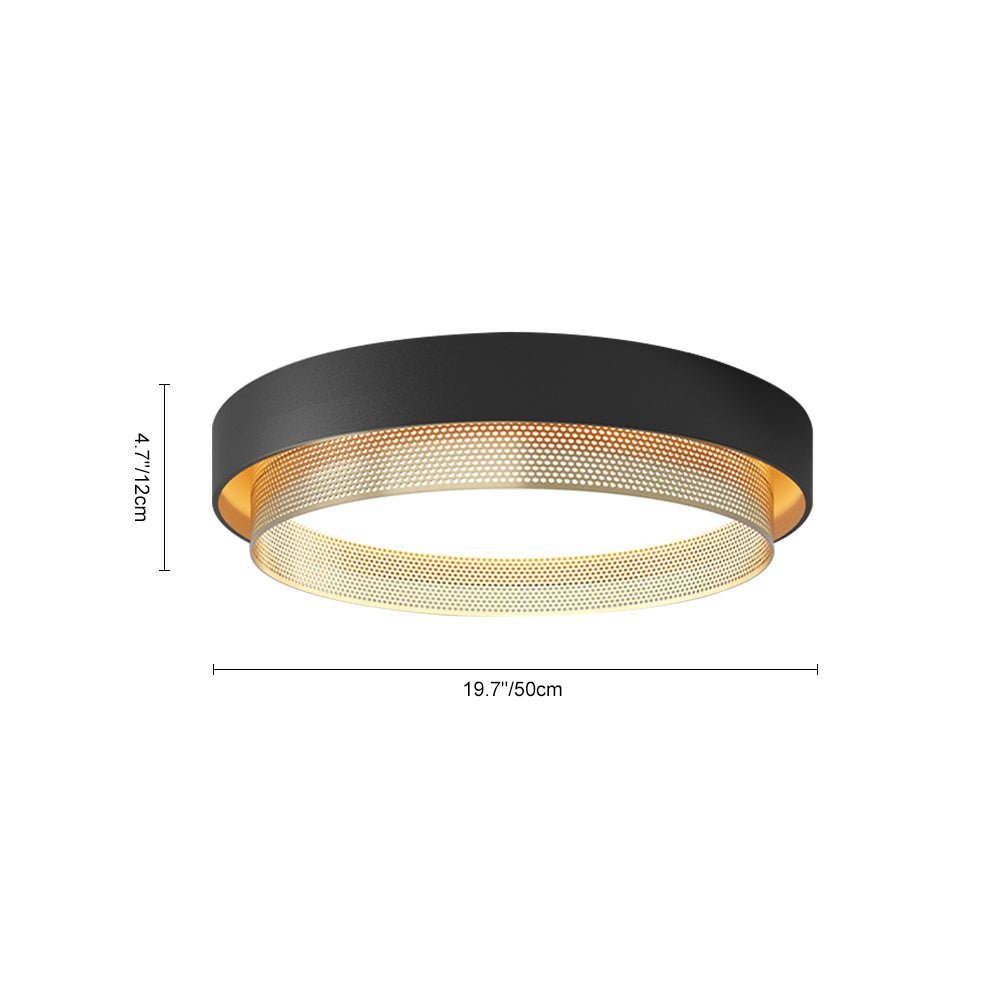 LightfixturesUAE-LED Modern Dual-Color Circular Round Hollow Flush Mount Ceiling Light-Ceiling Lights-Warm White-White