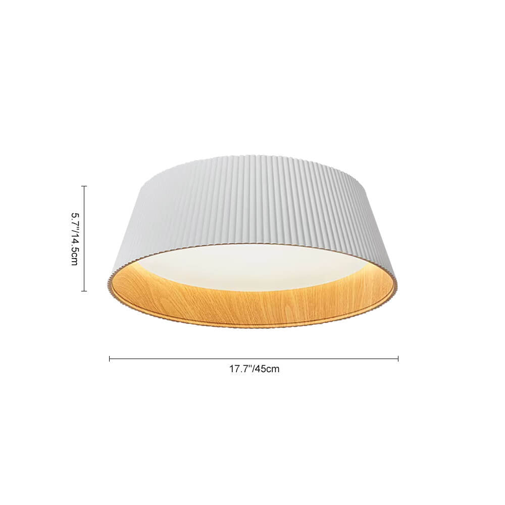 LightfixturesUAE-LED Modern Fluted Ribbed Round Conical Flush Mount Ceiling Light-Ceiling Lights-White-Cool White
