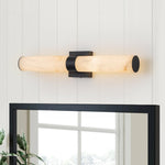 LightfixturesUAE-LED Modern Marble Linear Bathroom Vanity Wall Light-Wall Lights-Black-