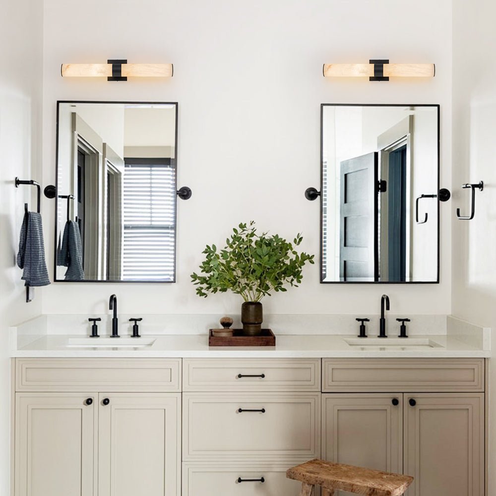 LightfixturesUAE-LED Modern Marble Linear Bathroom Vanity Wall Light-Wall Lights-Black-
