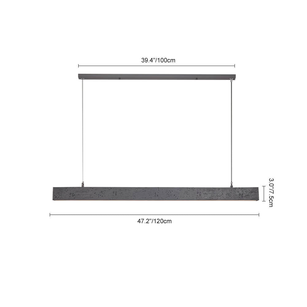 LightfixturesUAE-LED Modern Minimalist Concrete Linear Pendant Light-Pendant Lights-Black-