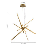 LightfixturesUAE-LED Modern Minimalist Cross Arms Sputnik Chandelier-Chandeliers-Black-