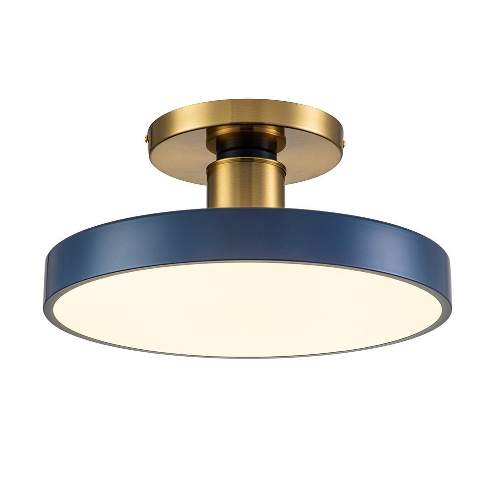 LightfixturesUAE-LED Modern Minimalist Round Semi Flush Mount Ceiling Light-Ceiling Lights-Blue-