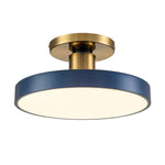 LightfixturesUAE-LED Modern Minimalist Round Semi Flush Mount Ceiling Light-Ceiling Lights-Blue-