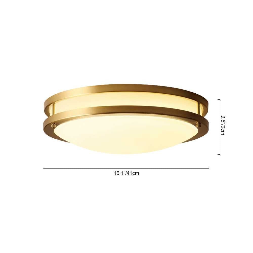 LightfixturesUAE-LED Modern Round Brass Glass Flush Mount Ceiling Light-Ceiling Lights-Brass-