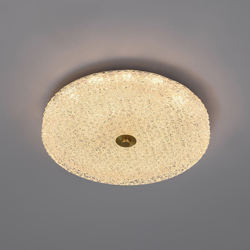 LightfixturesUAE-LED Modern Sparkle Glass Three-color Flush Mount Ceiling Light-Ceiling Lights-White-