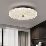 LightfixturesUAE-LED Modern Sparkle Glass Three-color Flush Mount Ceiling Light-Ceiling Lights-White-