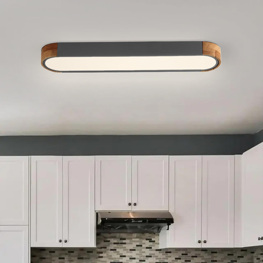 LightfixturesUAE-LED Nordic Oval Flush Mount Ceiling Light-Ceiling Lights-Black-