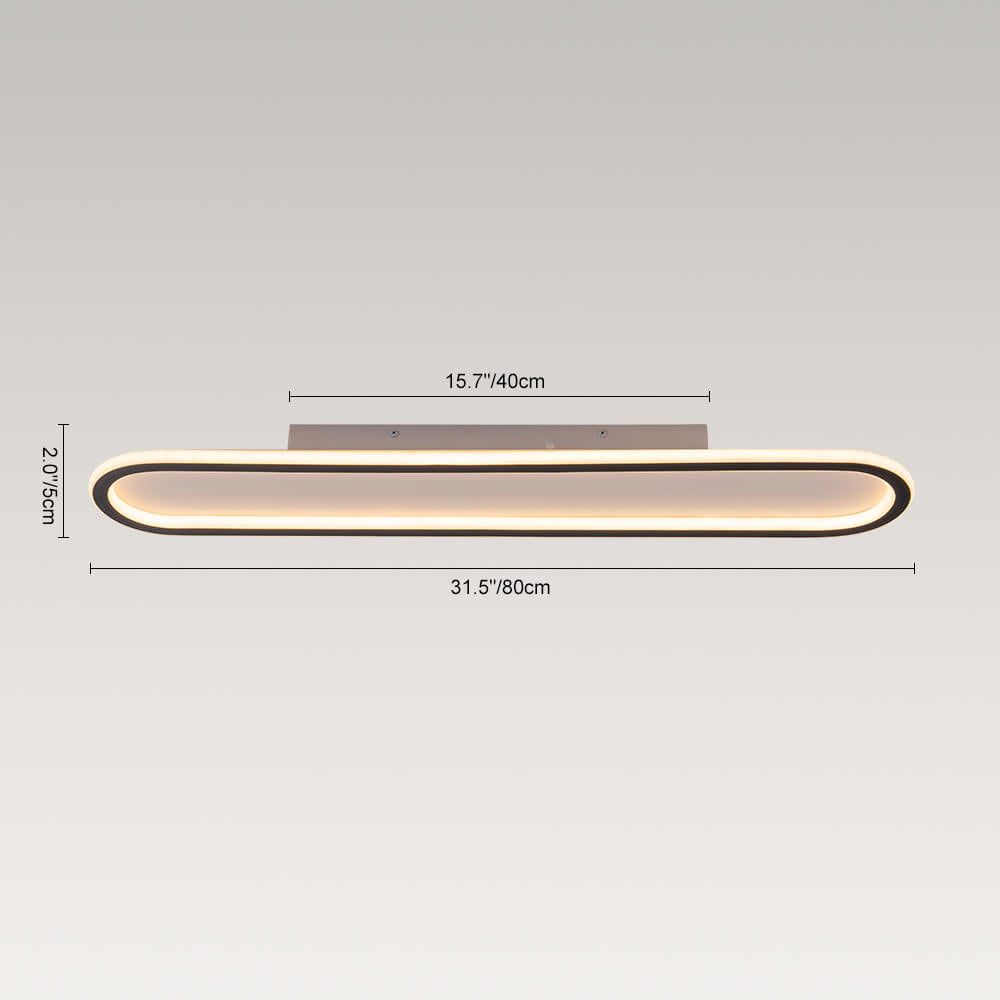LightfixturesUAE-LED Stylish Minimalist Oval Flush Mount Light-Ceiling Lights-80cm-