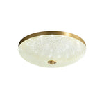 LightfixturesUAE-LED Three-Color Modern Brushed Metal Round Bowl Flush Mount Ceiling Light-Ceiling Lights-Brass-