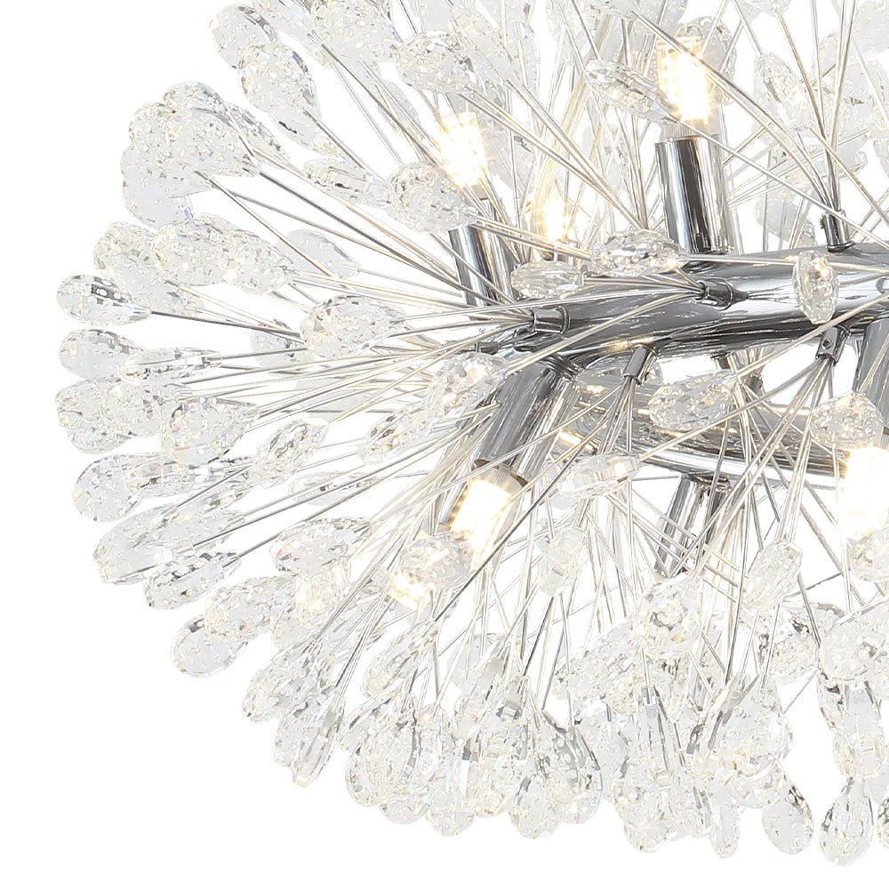 LightfixturesUAE-Luxury 20-Light Dandelion Crystal Ring Pendant Chandelier-Chandeliers-Chrome-