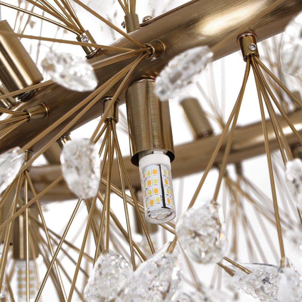 LightfixturesUAE-Luxury 20-Light Dandelion Crystal Ring Pendant Chandelier-Chandeliers-Chrome-