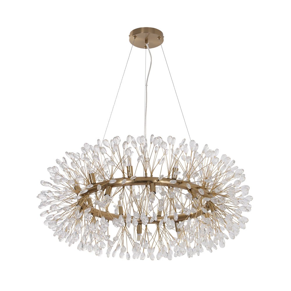 LightfixturesUAE-Luxury 20-Light Dandelion Crystal Ring Pendant Chandelier-Chandeliers-Chrome-
