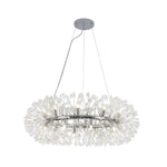 LightfixturesUAE-Luxury 20-Light Dandelion Crystal Ring Pendant Chandelier-Chandeliers-Chrome-