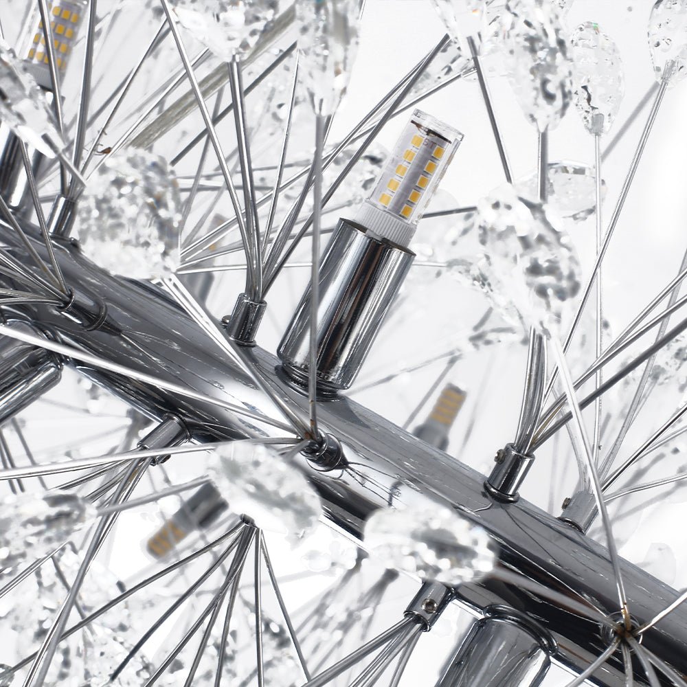 LightfixturesUAE-Luxury 20-Light Dandelion Crystal Ring Pendant Chandelier-Chandeliers-Chrome-
