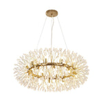 LightfixturesUAE-Luxury 20-Light Dandelion Crystal Ring Pendant Chandelier-Chandeliers-Chrome-