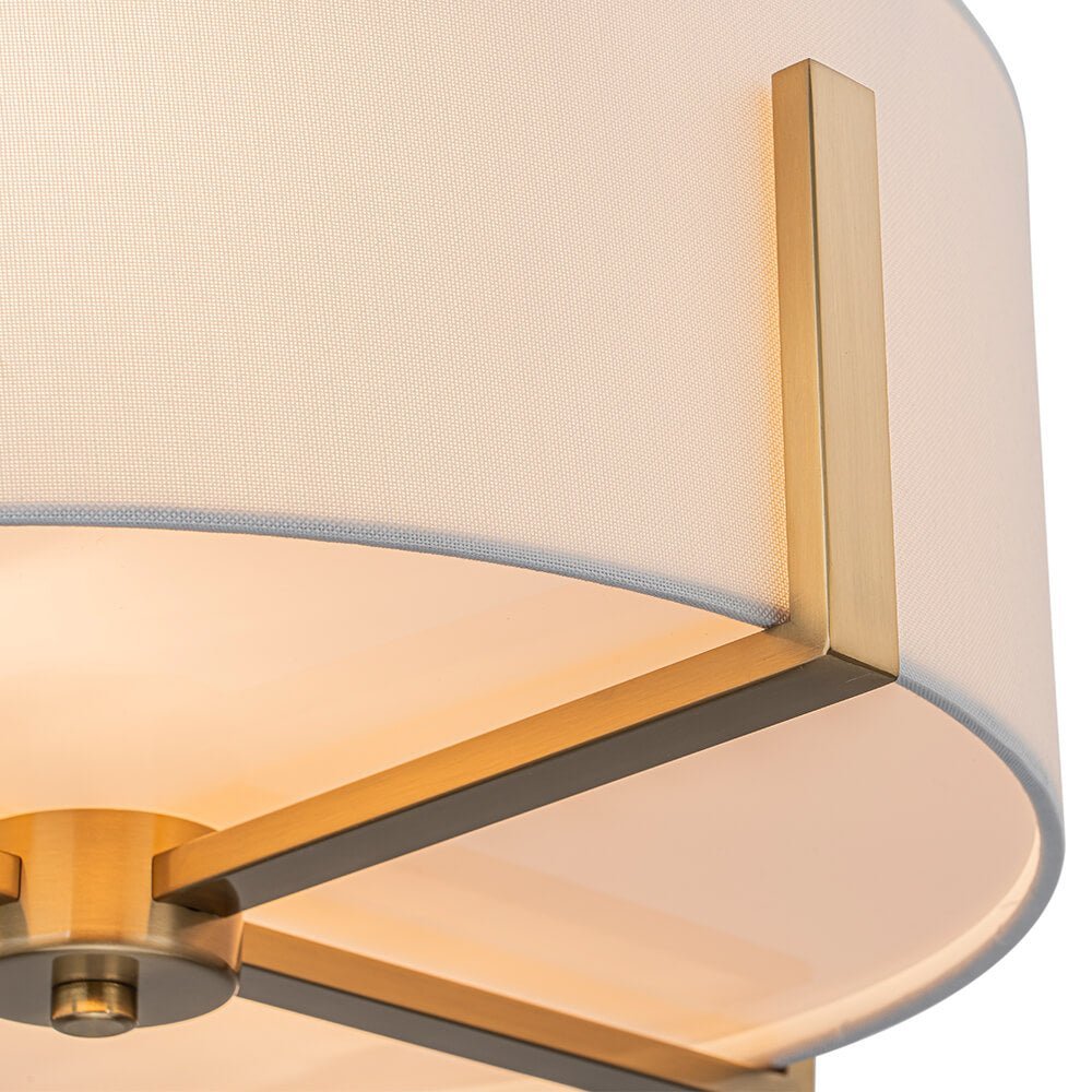 LightfixturesUAE-Modern 2-Light Fabric Lampshade Drum Semi Flush Ceiling Light-Ceiling Lights-Black-