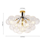LightfixturesUAE-Modern Cluster Glass Bubble Semi Flush Mount Ceiling Light-Ceiling Lights-Black-12 GLOBES