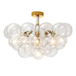 LightfixturesUAE-Modern Cluster Glass Bubble Semi Flush Mount Ceiling Light-Ceiling Lights-Black-12 GLOBES