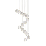 LightfixturesUAE-Multi-Light Modern Crystal Ball Staircase Cluster Chandelier-Chandeliers-14-Light-