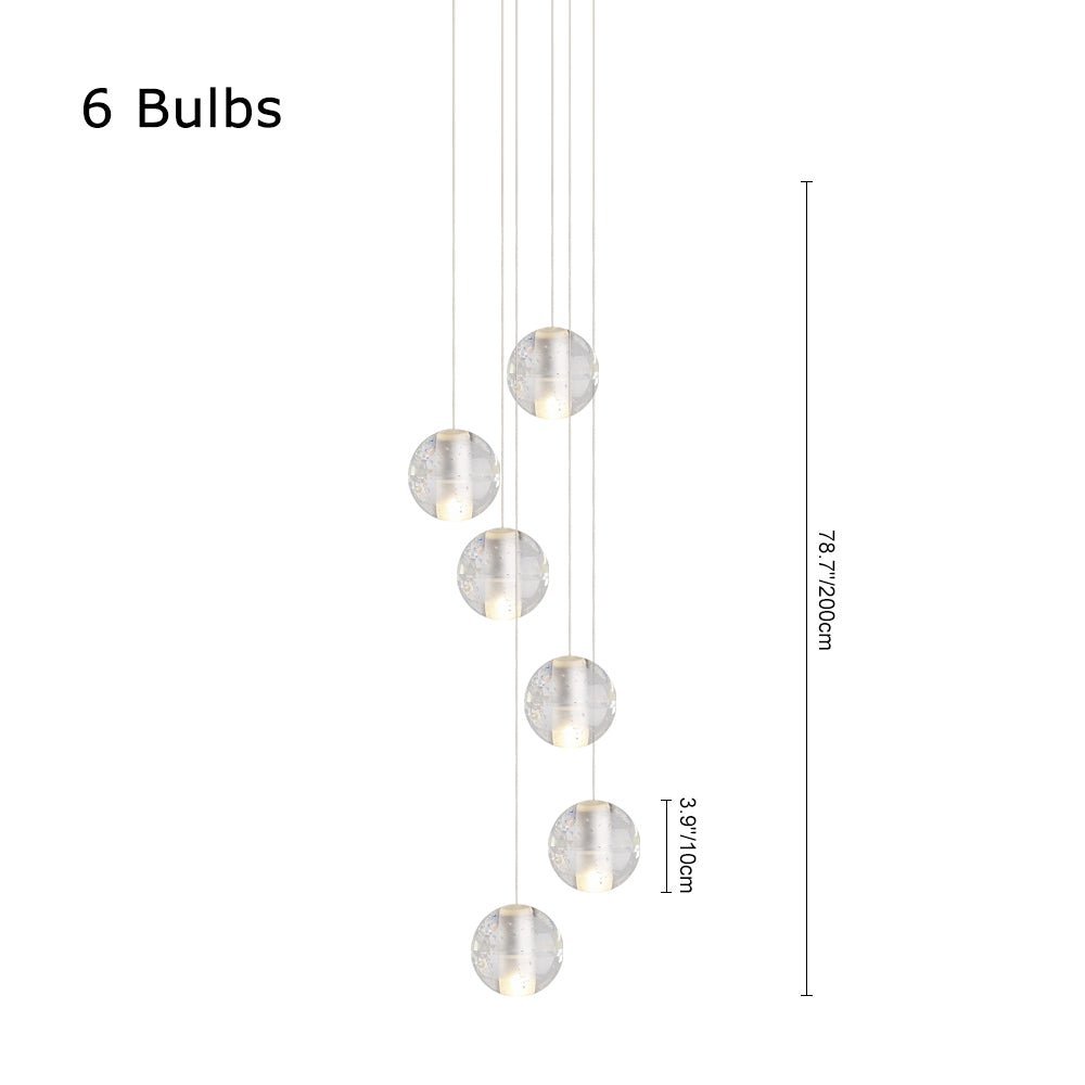 LightfixturesUAE-Multi-Light Modern Crystal Ball Staircase Cluster Chandelier-Chandeliers-40-Light (Customized & Not returnable)-