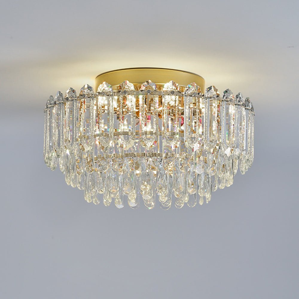 LightfixturesUAE-Multi-Size Luxury K9 Crystal Tiered Cake Semi Flush Mount Ceiling Light-Ceiling Lights-21-Light-