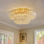 LightfixturesUAE-Multi-Size Luxury K9 Crystal Tiered Cake Semi Flush Mount Ceiling Light-Ceiling Lights-21-Light-