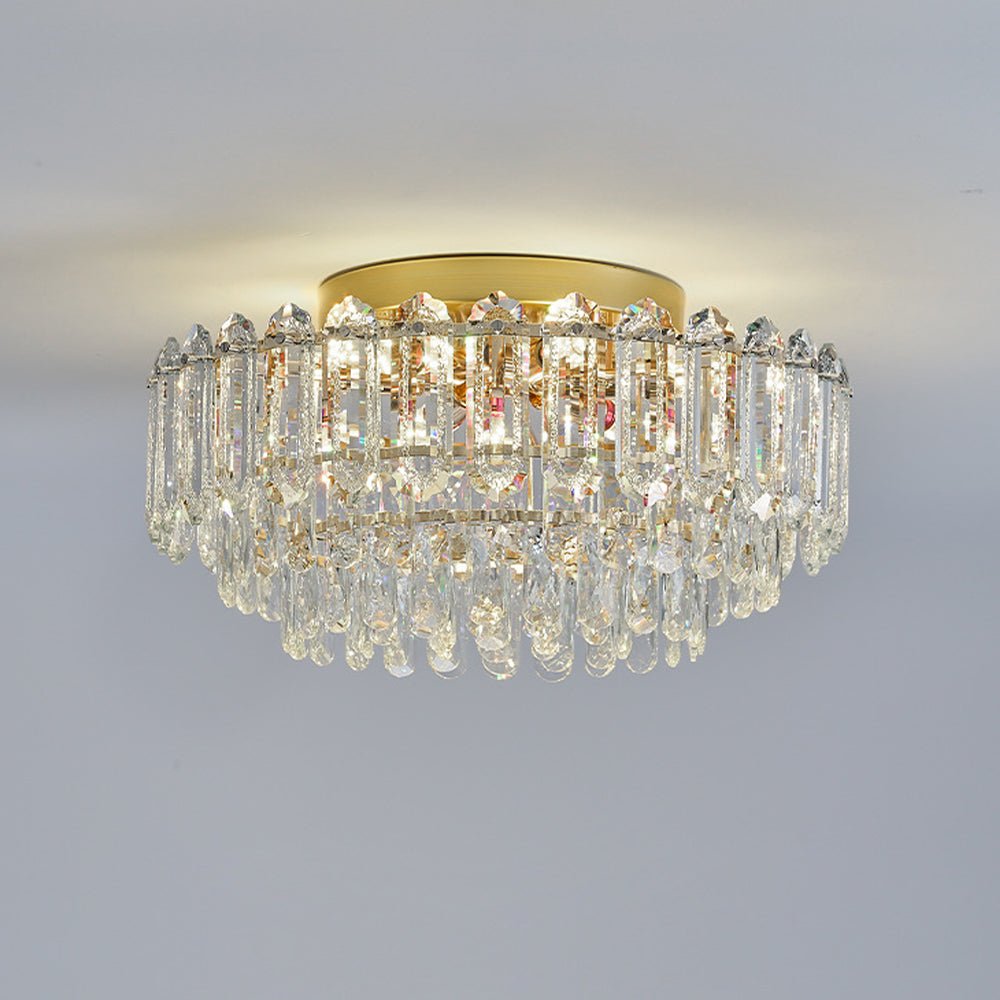 LightfixturesUAE-Multi-Size Luxury K9 Crystal Tiered Cake Semi Flush Mount Ceiling Light-Ceiling Lights-21-Light-