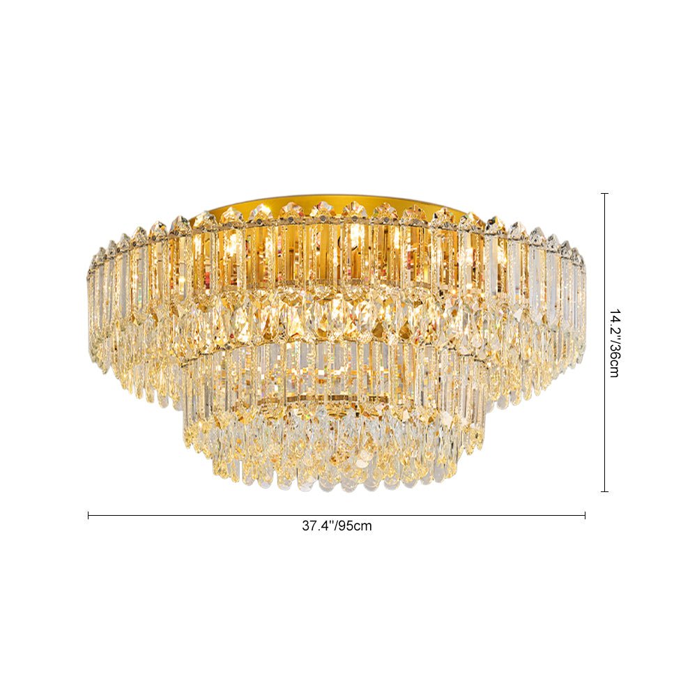 LightfixturesUAE-Multi-Size Luxury K9 Crystal Tiered Cake Semi Flush Mount Ceiling Light-Ceiling Lights-21-Light-