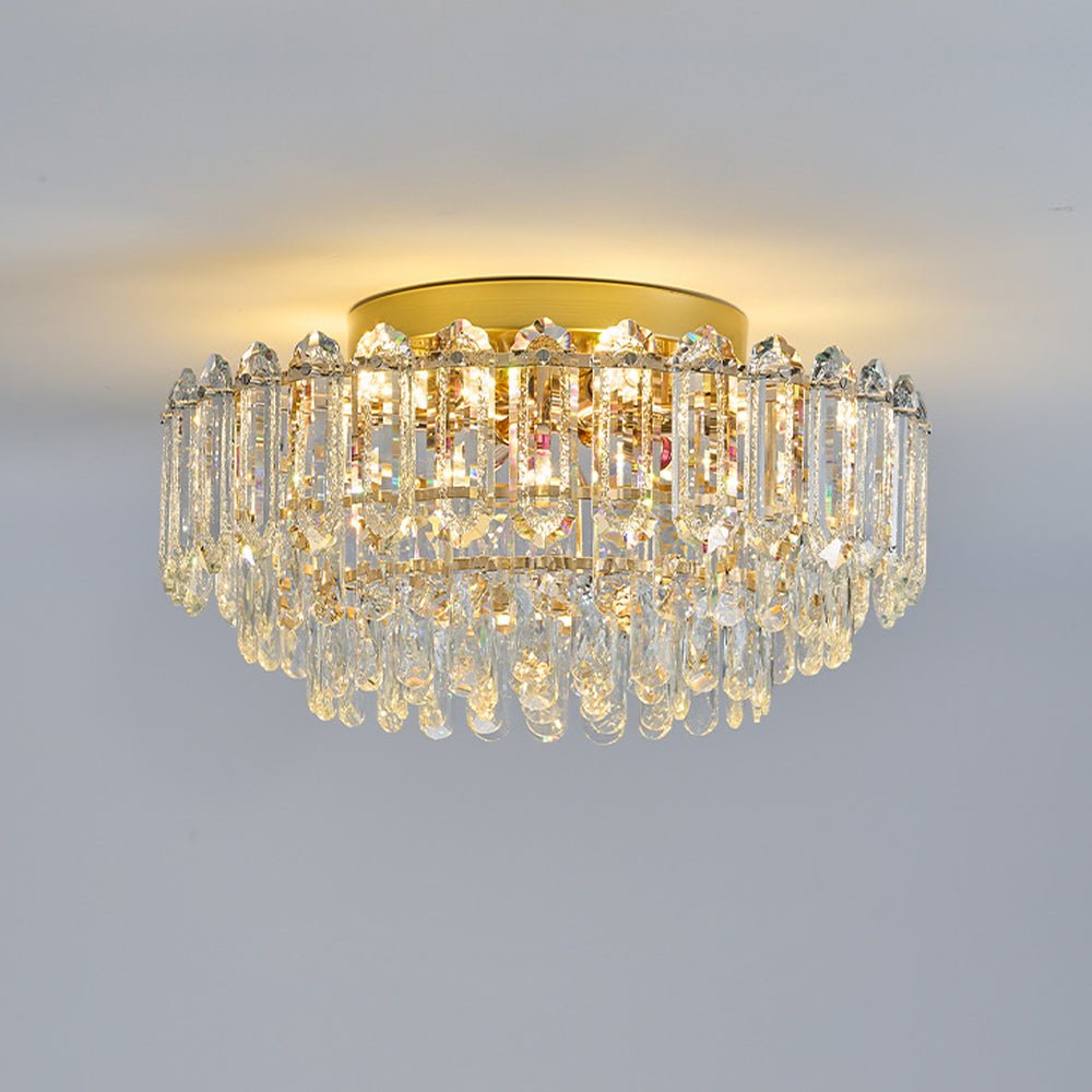 LightfixturesUAE-Multi-Size Luxury K9 Crystal Tiered Cake Semi Flush Mount Ceiling Light-Ceiling Lights-21-Light-