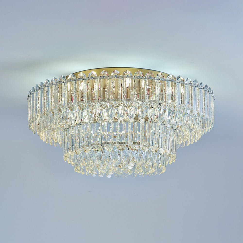 LightfixturesUAE-Multi-Size Luxury K9 Crystal Tiered Cake Semi Flush Mount Ceiling Light-Ceiling Lights-21-Light-