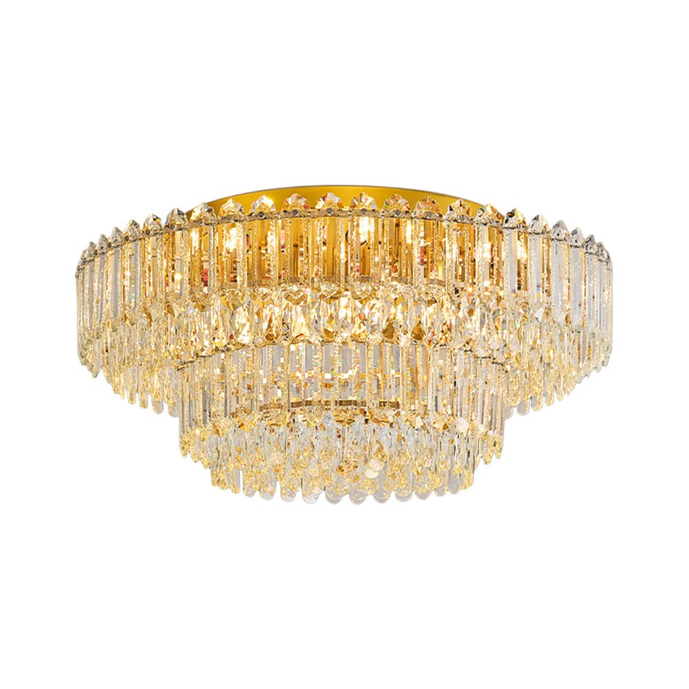 LightfixturesUAE-Multi-Size Luxury K9 Crystal Tiered Cake Semi Flush Mount Ceiling Light-Ceiling Lights-21-Light-