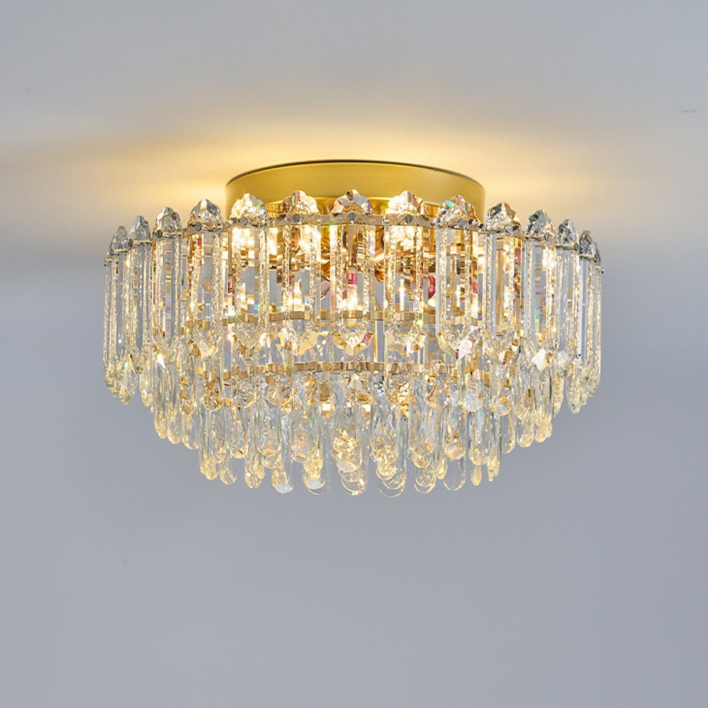 LightfixturesUAE-Multi-Size Luxury K9 Crystal Tiered Cake Semi Flush Mount Ceiling Light-Ceiling Lights-21-Light-