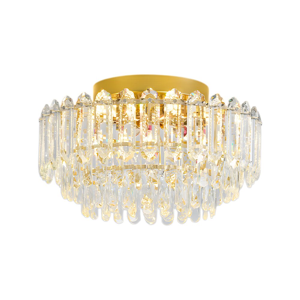 LightfixturesUAE-Multi-Size Luxury K9 Crystal Tiered Cake Semi Flush Mount Ceiling Light-Ceiling Lights-21-Light-