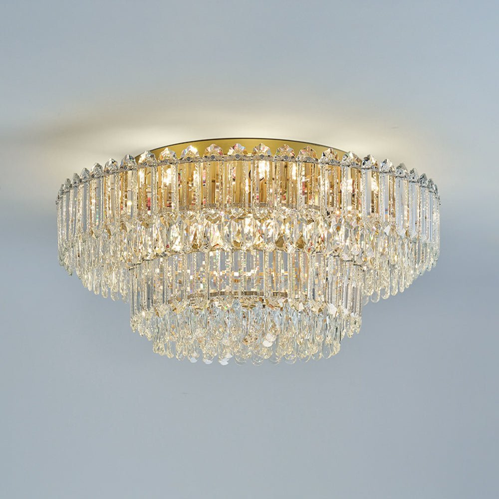 LightfixturesUAE-Multi-Size Luxury K9 Crystal Tiered Cake Semi Flush Mount Ceiling Light-Ceiling Lights-21-Light-