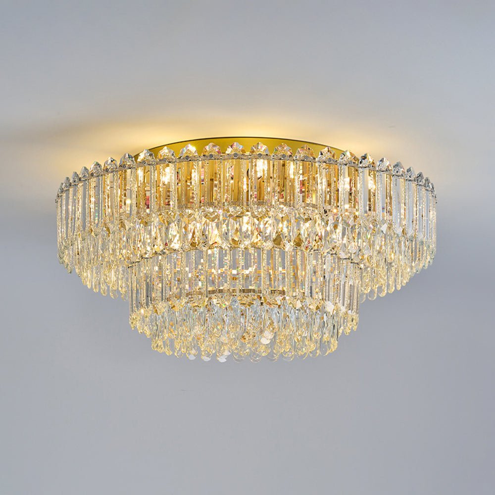 LightfixturesUAE-Multi-Size Luxury K9 Crystal Tiered Cake Semi Flush Mount Ceiling Light-Ceiling Lights-21-Light-